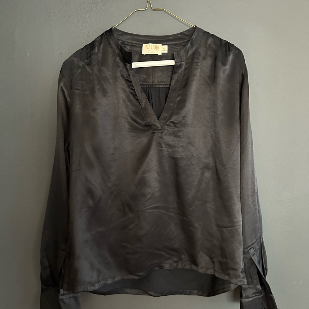Nation LTD Black Ella Henley Blouse